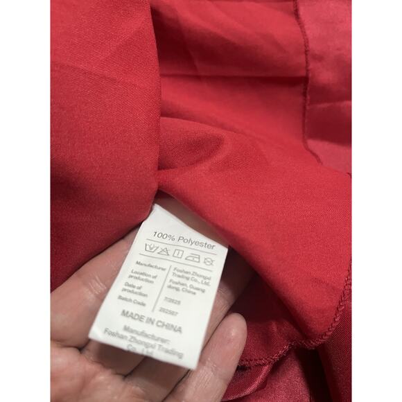 KaQinini Red Dress Girl Size 6 Satin and Tulle Bow In The Back - Picture 8 of 8